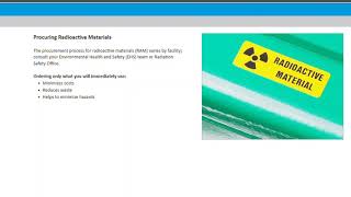 Handling Radioactive Material