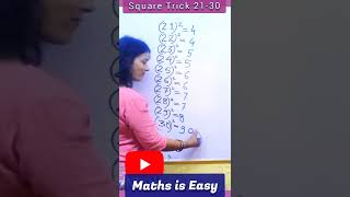 Square Shortcut Trick🔥| Square 21-30 Tricks #math #shorts #shortvideo #short #trending #vedicmaths