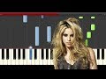 Shakira Me Enamore piano midi tutorial sheet partitura cover app karaoke