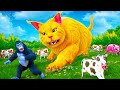 Giant CATS vs Farm Animals: Gorilla and Animal Friends Thrilling Rescue Adventure! | Animals Cartoon