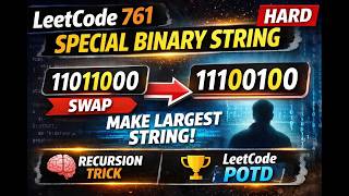 LEETCODE POTD 761 Special Binary String 🔥 Hard Problem In Python #coding #dailychallenge