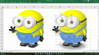 ミニオンをExcelの図形で作る