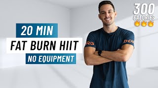 20 Min Fat Burning HIIT Workout - Full body Cardio At Home (No Equipment)