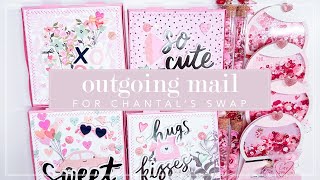 Outgoing mail for Chantal's pink Valentine's group swap 💖