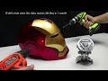 WOW! Amazing Iron Man fully automatic helmet and Arc Reactor