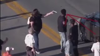 BLM blocking traffic, protester pulls gun on driver - dangerous situation caught by LMPD Air Unit