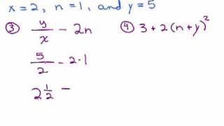 Evaluating Algebraic Expressions 1