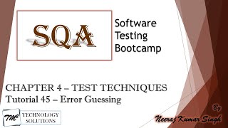 Software Testing Bootcamp | Error Guessing | Experience Based Testing | Software Testing Tutorials