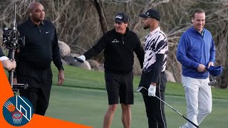 Steph Curry, Charles Barkley get into golf cart fender bender in 'The Match'