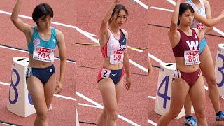 【スーパースローあり】日本陸上選手権 女子100m予選１組 岡根さん‼ 三浦さん‼ 鷺さん‼