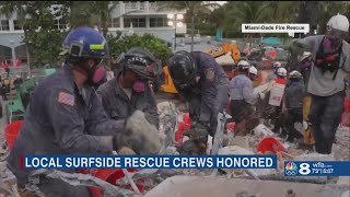 Tampa Bay first responders honored for service after Surfside condo collapse