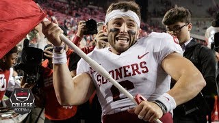 Baker Mayfield plants Oklahoma's flag at midfield after Ohio State upset | Colle