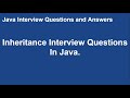 Inheritance Interview Questions | Java Interview Questions