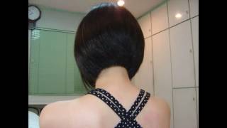 Short bob haircut rear view