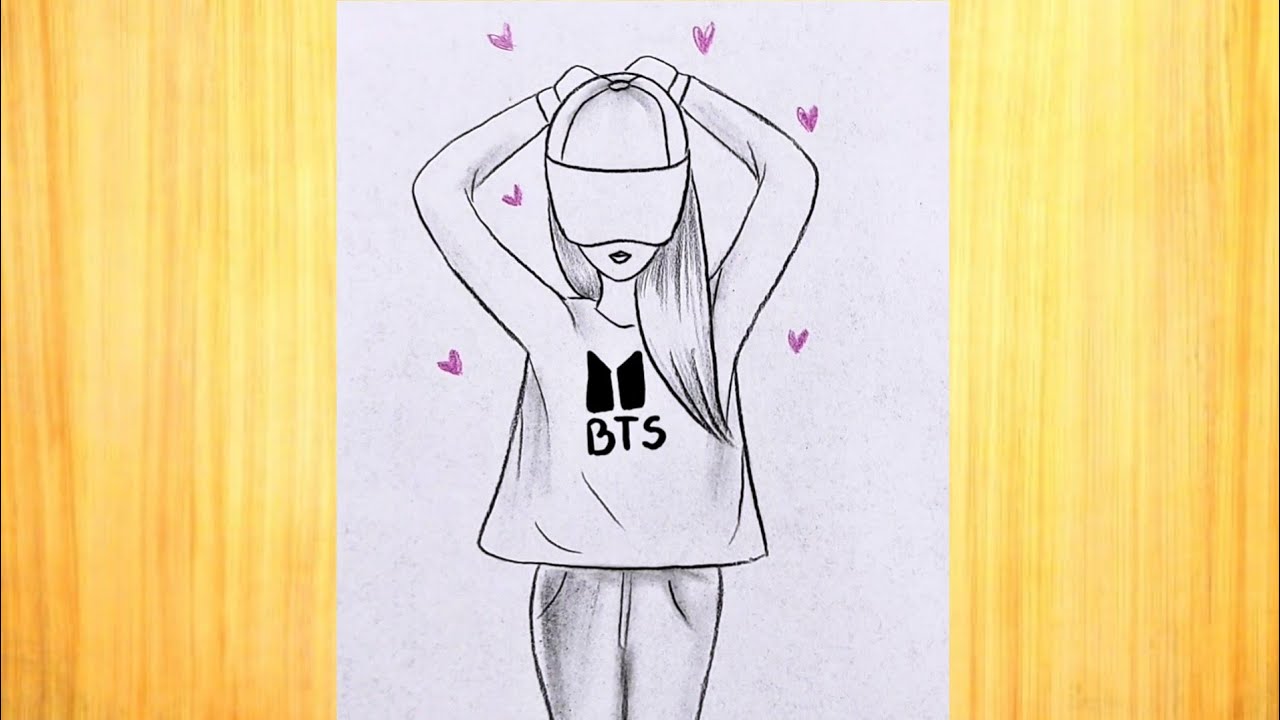 Cómo Dibujar Una Chica BTS / Dibujo Fácil De CHICA Con Gorra / Tutorial ...