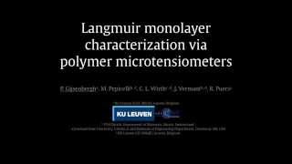 Langmuir monolayer characterization via polymer microtensiometers