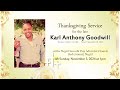 Funeral service for Karl Anthony Goodwill