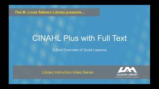 CINAHL Plus with Full Text Quick Lessons