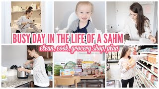 BUSY + PRODUCTIVE DAY IN THE LIFE OF A SAHM | CLEANING MOTIVATION  | COOK WITH ME 2019