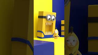 MONSTER MINION EAT BANANA CAT | 3D Cartoon Animation Delight!