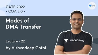 Modes of DMA Transfer | L 22 | COA 2.0 | GATE 2022 | Vishvadeep Gothi