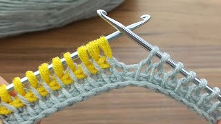 Wonderful👌💯Tunisian crochet with super easy double crochet online lecture #tunisiancrochet