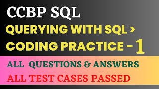 Querying with SQL | Coding Practice - 1 | SQL | NxtWave | CCBP 4.0
