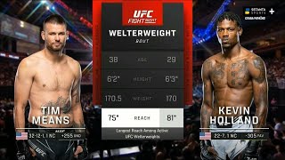 (full 2 nd round) kevin Holland vs Tim means and D'ARcE choked him | UFC AUSTIN