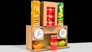 DIY How to Make Pringles Chips and Coca Cola Vending Machine