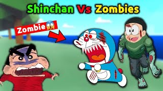 Shinchan And Nobita Vs Zombies 😱 || 😂 Funny game GTA 5