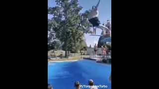 Big Guy Jumps on Water and explodes #shorts #trendingshorts #shitpost#edit#fat#explosion#funny