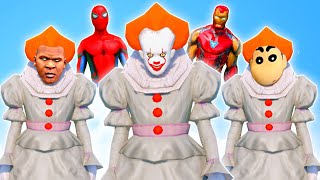 FRANKLIN & SHINCHAN Surviving 99 YEARS As PENNYWISE in GTA 5 (GTA 5 MODS) | Team4SHOOTER