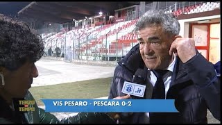 Vis Pesaro - Pescara 0-2 Auteri: "Avanti così, abbiamo fatto meglio la fase offensiva"