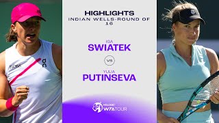 Iga Swiatek vs. Yulia Putintseva | 2024 Indian Wells Round of 16 | WTA Match Highlights