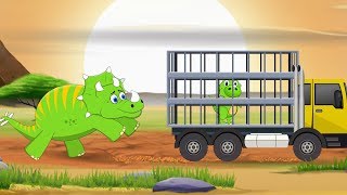 Baby Dino Lost in The Jungle Rescued by SuperCar Rikki | Kids Cartoon Songs
