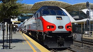 (8-25-15) [HD] A Few Caltrains at Millbrae Caltrain Station