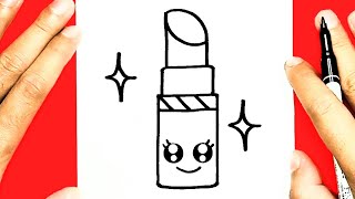 HOW TO DRAW A CUTE LIPSTICK, DRAW CUTE THINGS