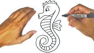 How to draw a Seahorse Step by Step | Seahorse Drawing Lesson