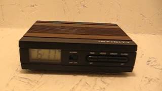 Retro Infinity Alarm Clock Faux Wood Grain Finish Digital Classic Alarm Sound