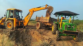 John Deere 5050 Swaraj 744 sonalika 745 tractor with jcb 3dx bracken machine playing video | CFV