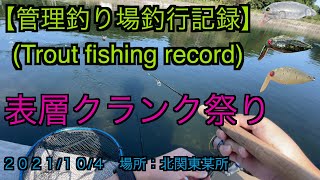 【管理釣り場釣行記録】2021.10.4（表層クランク祭り）/Trout fishing record