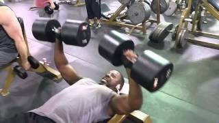 115 lbs dumbell press