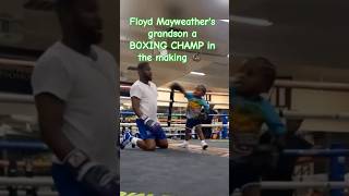 Floyd Mayweather's grandson visited him at the gym he's the cutest Boxer in training 💙 #cute