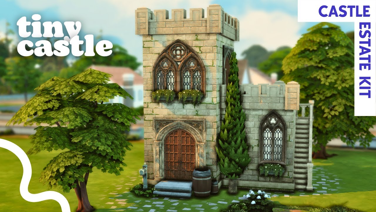 Tiny Castle - The Sims 4 Castle Estate Kit Speed Build (No CC) - YouTube