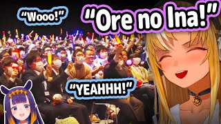 Flare Can't Help Fangirling For Ina In Front Of IRL Audience【Hololive】