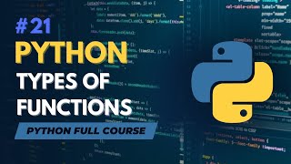 Types of Functions in Python | Python Full Course in Hindi/Urdu - Tutorial #21