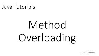 Java Tutorials: Method Overloading in Java