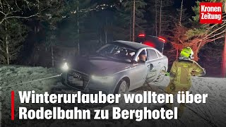 Winterurlauber wollten über Rodelbahn zu Berghotel | krone.tv NEWS