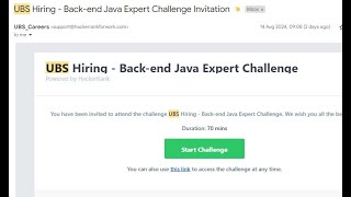 UBS Hiring Back-end Java Expert Challenge|Aug-2024|UBS coding challenge HackerRank