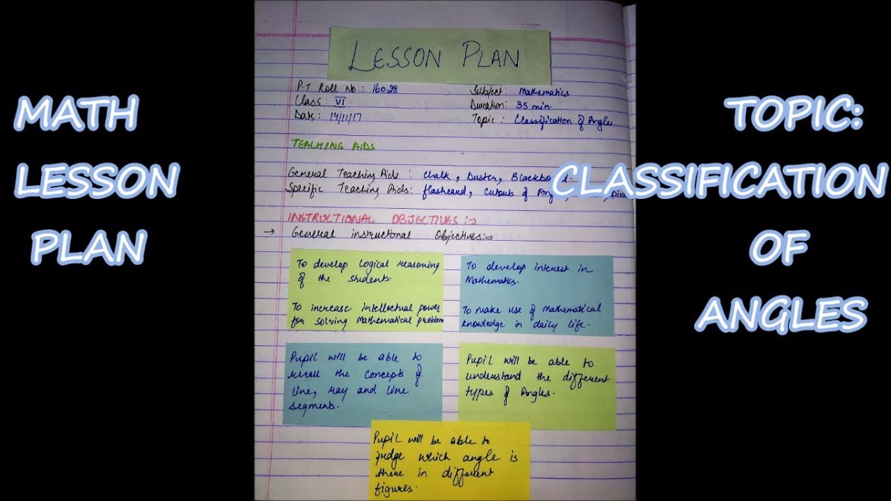 B.Ed MATH LESSON PLAN || CLASSIFICATION OF ANGLES || HD - YouTube